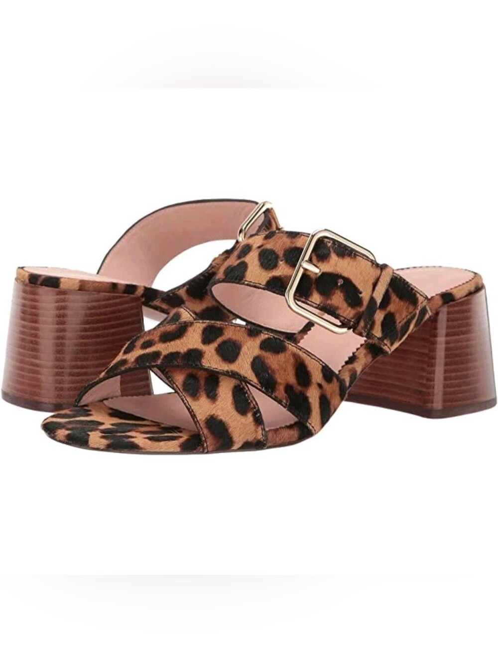 J. Crew Shoes Penny Slide Sandals Leopard Calf Hair Size 10